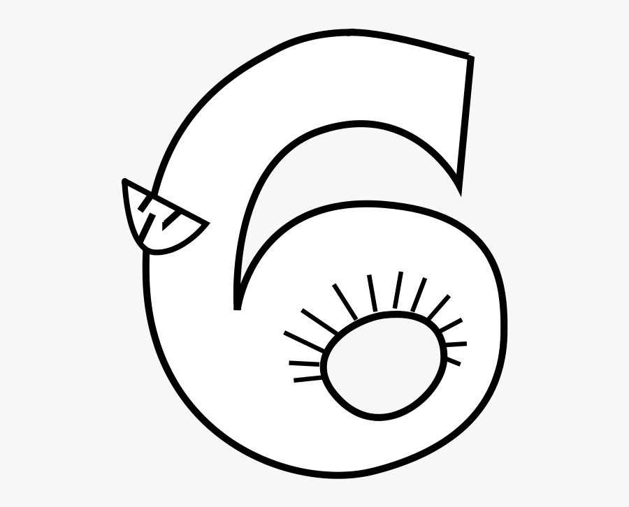 Animal Number Six Outline - Circle, Transparent Clipart