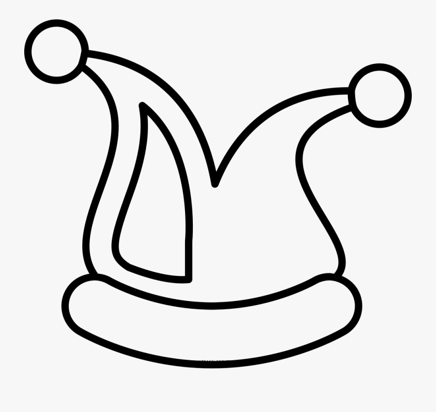 Jester Hat Coloring Page - Line Art, Transparent Clipart