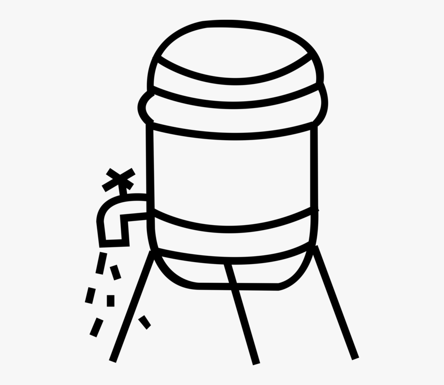 Vector Illustration Of Water Cooler Dispenses Water - Water Cooler For Coloring, Transparent Clipart