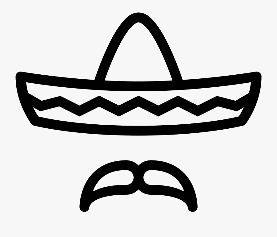 The Shape Is Like A Sombrero - Black And White Transparent Sombrero Clipart, Transparent Clipart