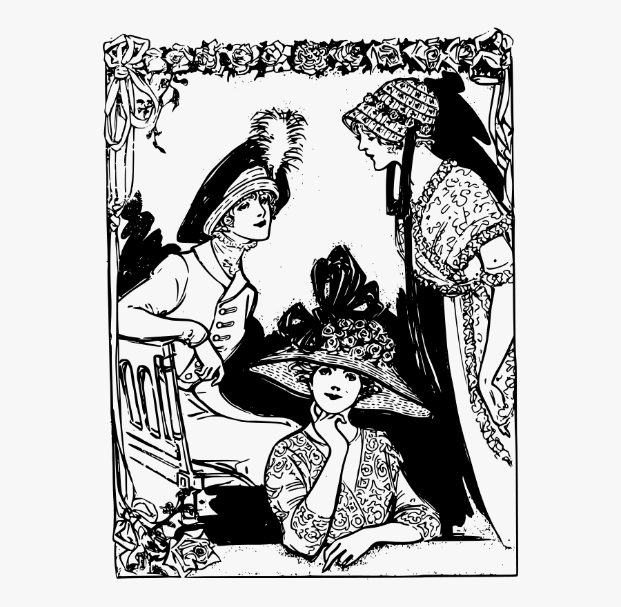 Art,monochrome Photography,headgear - 3 Mujeres Para Dibujar, Transparent Clipart