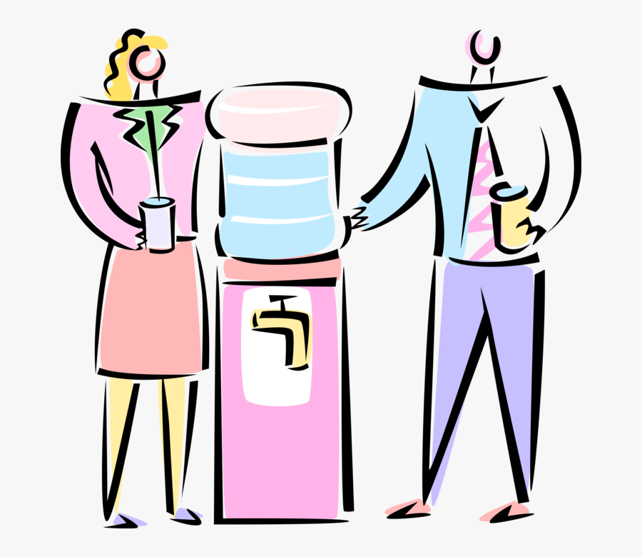 Vector Illustration Of Office Workers Exchange Gossip, Transparent Clipart