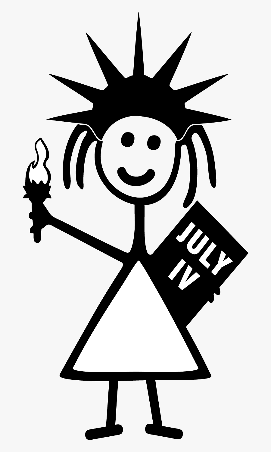 Statue Of Liberty Stick Figure [spgr28], Transparent Clipart