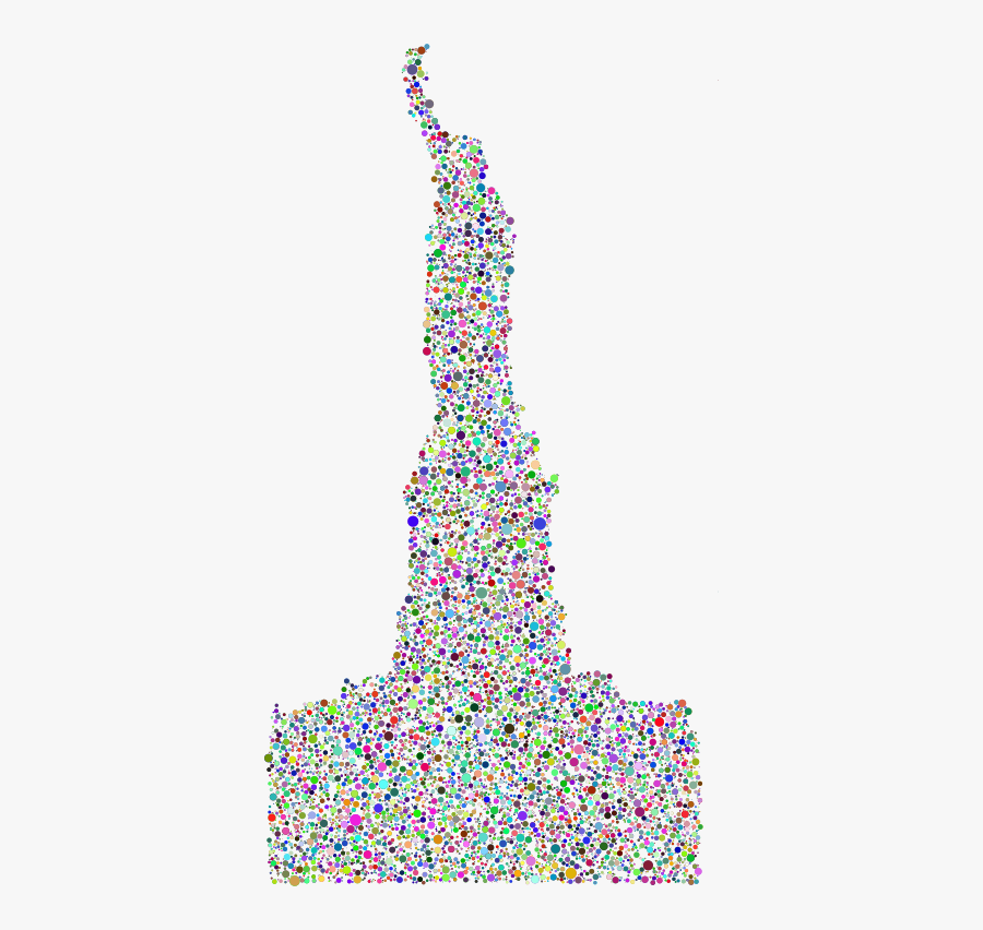 Statue Of Liberty Profile Silhouette Circles Prismatic - Illustration, Transparent Clipart