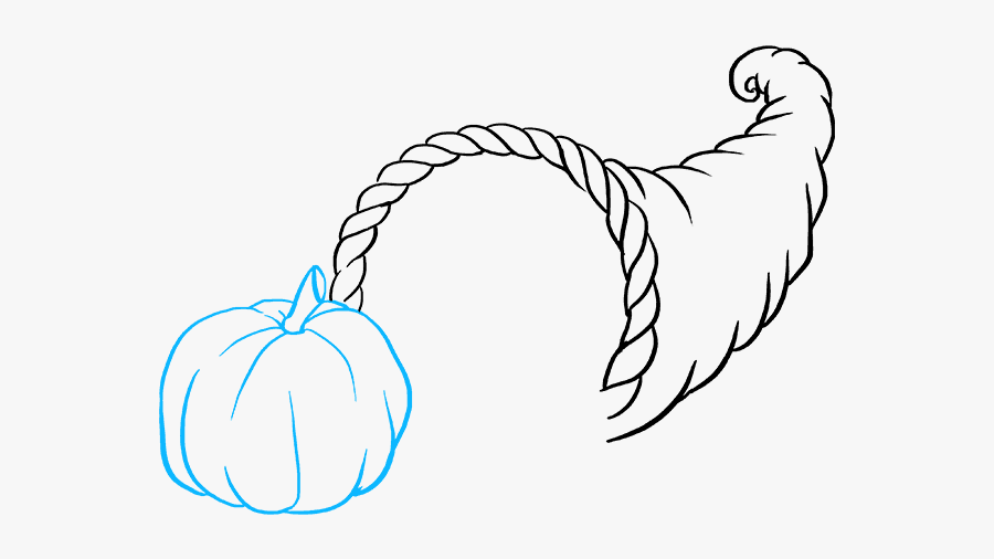 How To Draw Cornucopia - Line Art, Transparent Clipart