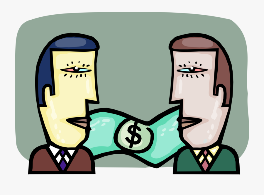 Vector Illustration Of Business Associates With Shared, Transparent Clipart