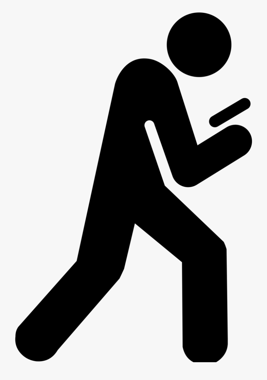 Man Texting Clipart - Texting And Walking Icon, Transparent Clipart