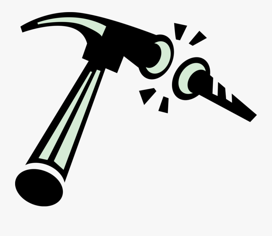 Vector Illustration Of Claw Hammer Hand Tool Used To - Martelo E Pregos Png, Transparent Clipart