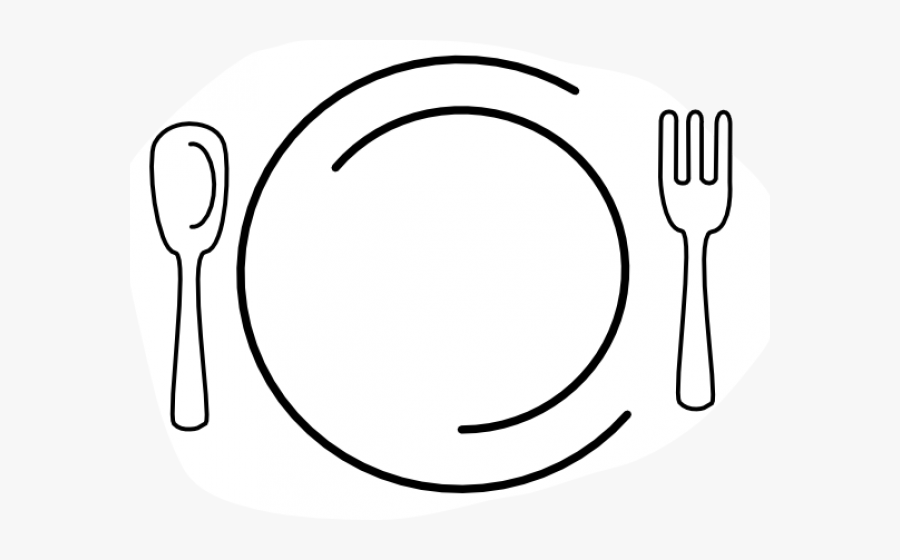 Black And White Plate Of Food Clipart, Transparent Clipart