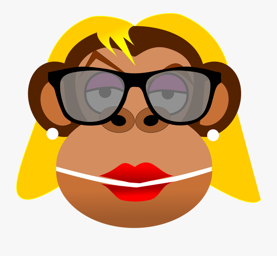 Girl Monkey With Glasses, Transparent Clipart