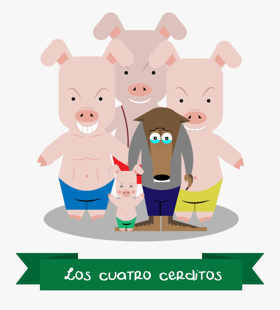Los Cuatro Cerditos - Cartoon, Transparent Clipart