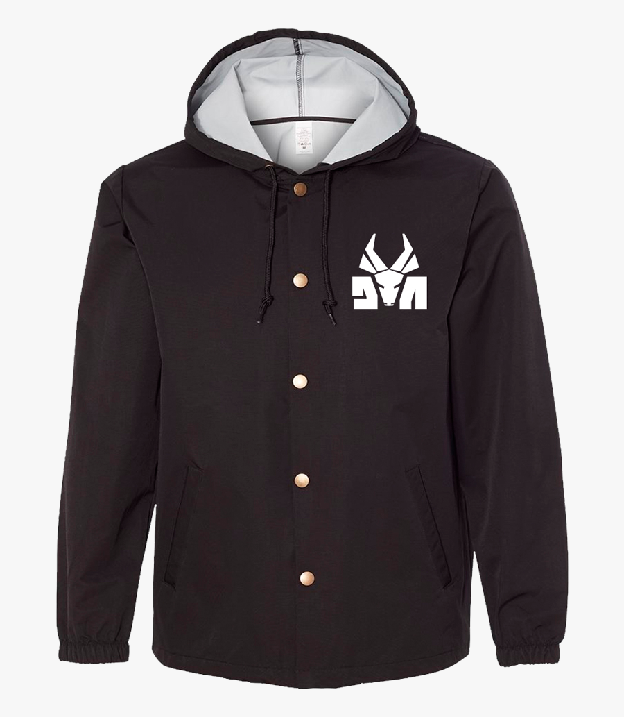 Hooded Coach Jacket Blank, Transparent Clipart