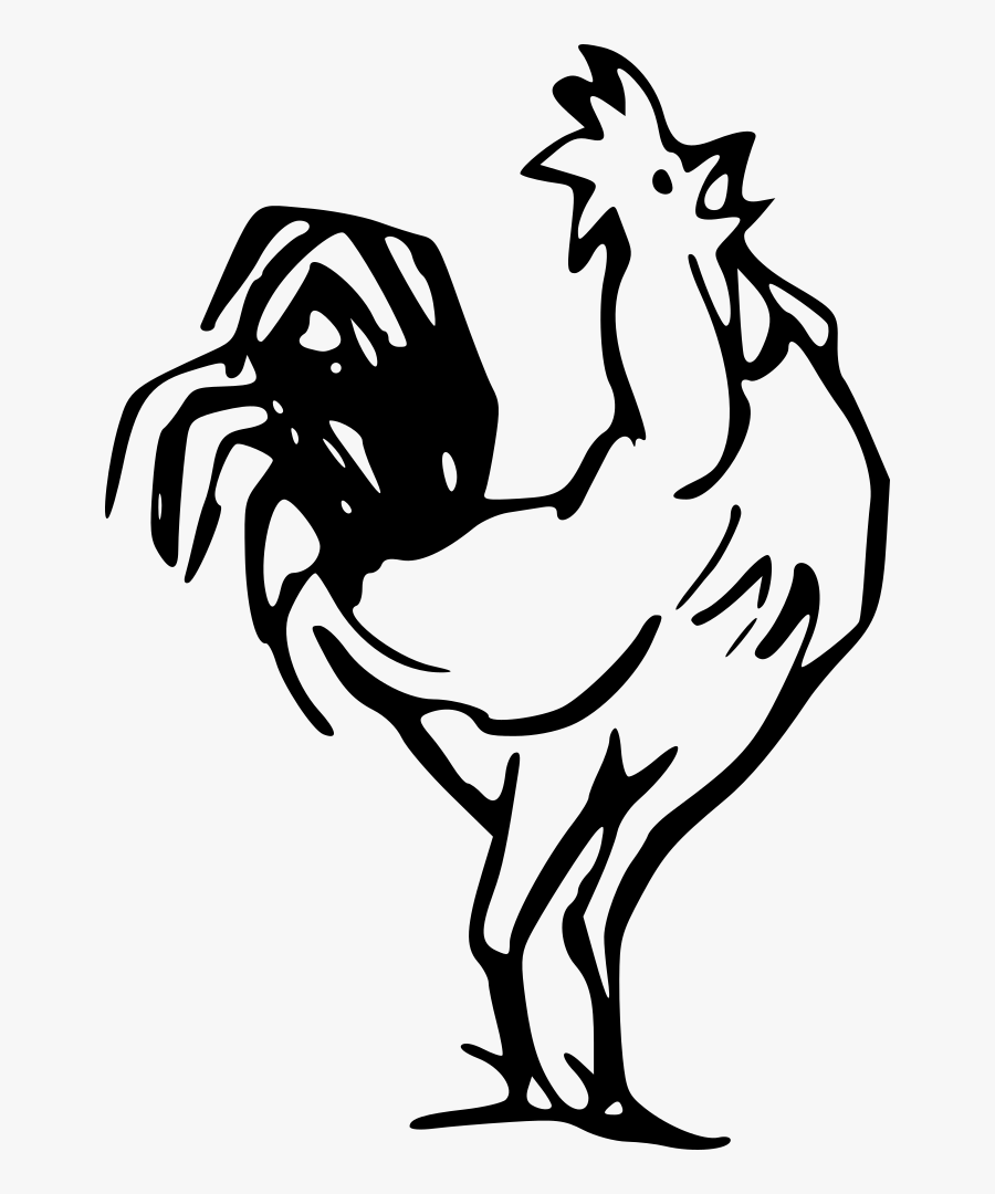 Rooster - Rooster Clip Art Black And White, Transparent Clipart