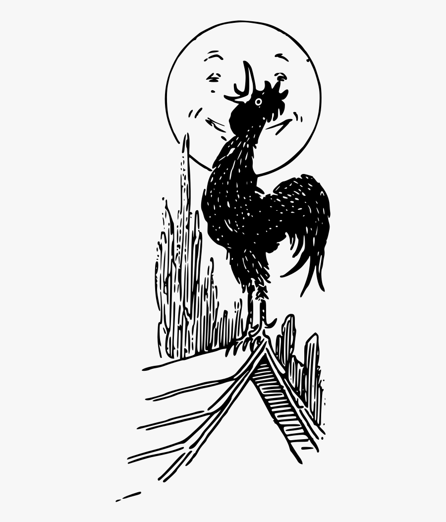 Rooster Moon Face - Guten Morgen Witz Des Tages, Transparent Clipart