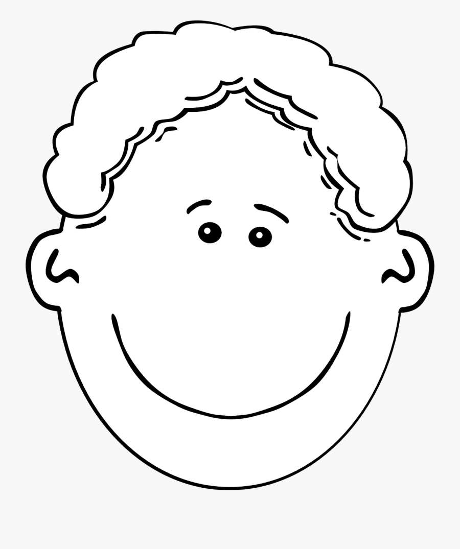 Boy Face Smile Free Picture - Boy Face Clipart Black And White, Transparent Clipart