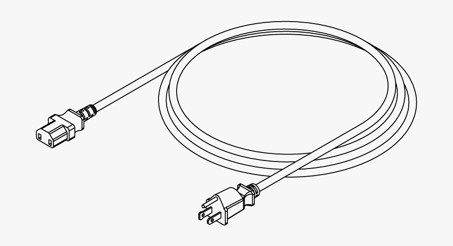 Sierra/fundamentals Power Cord - Line Art, Transparent Clipart