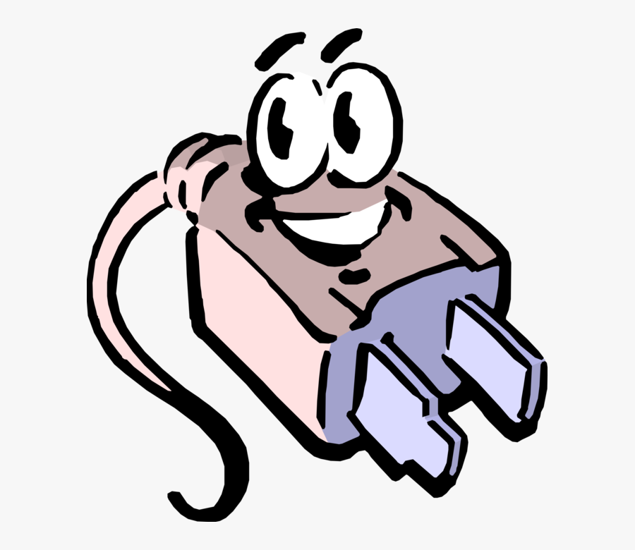 Vector Illustration Of Anthropomorphic Electrical Cord Electrical
