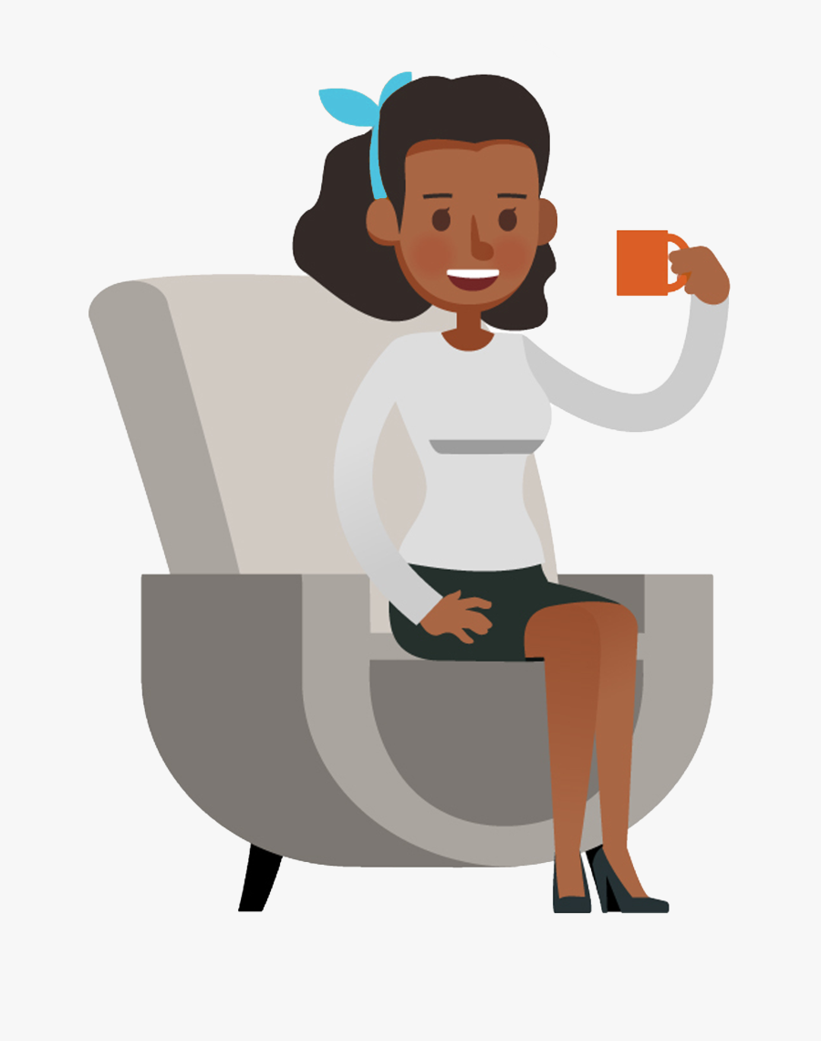 Businesswoman Holding Bpro Ipad - Sitting, Transparent Clipart