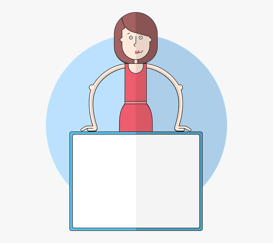 Woman, Business, Presentation, Geometric, Flat - Cartoon, Transparent Clipart