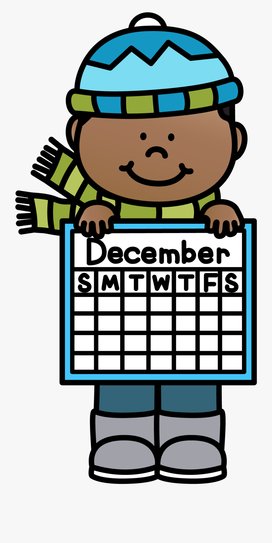 December Calendar Boy 01 Whimsyclips, Transparent Clipart