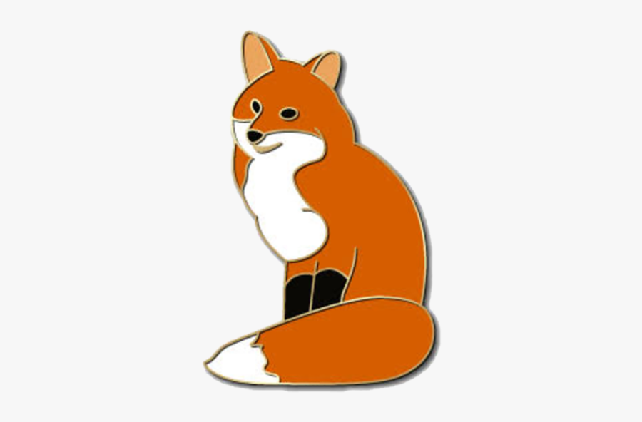 Red Fox Soft Enamel Pin - Cartoon, Transparent Clipart