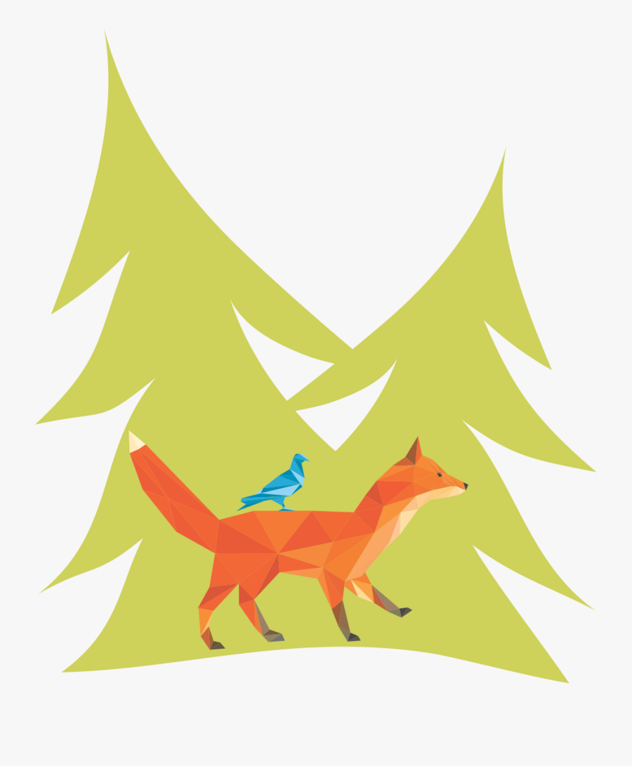Fox In Trees - Red Fox, Transparent Clipart