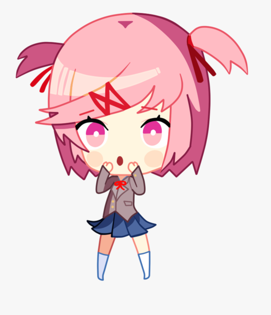 Doki Doki Literature Club - Doki Doki Literature Club Chibi Natsuki, Transparent Clipart