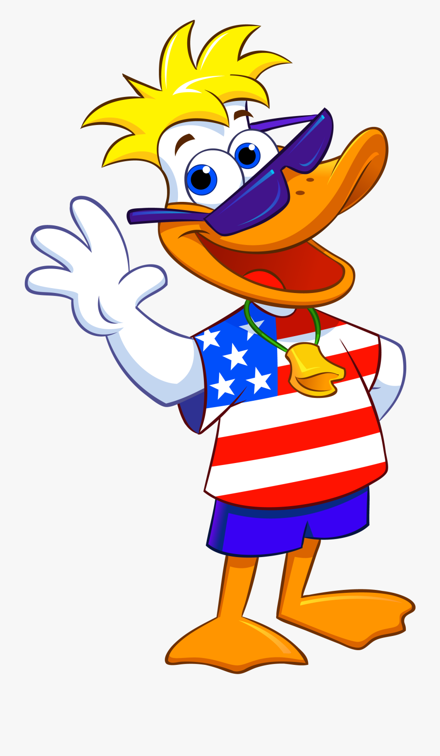 Patriotic Duck Cartoon, Transparent Clipart