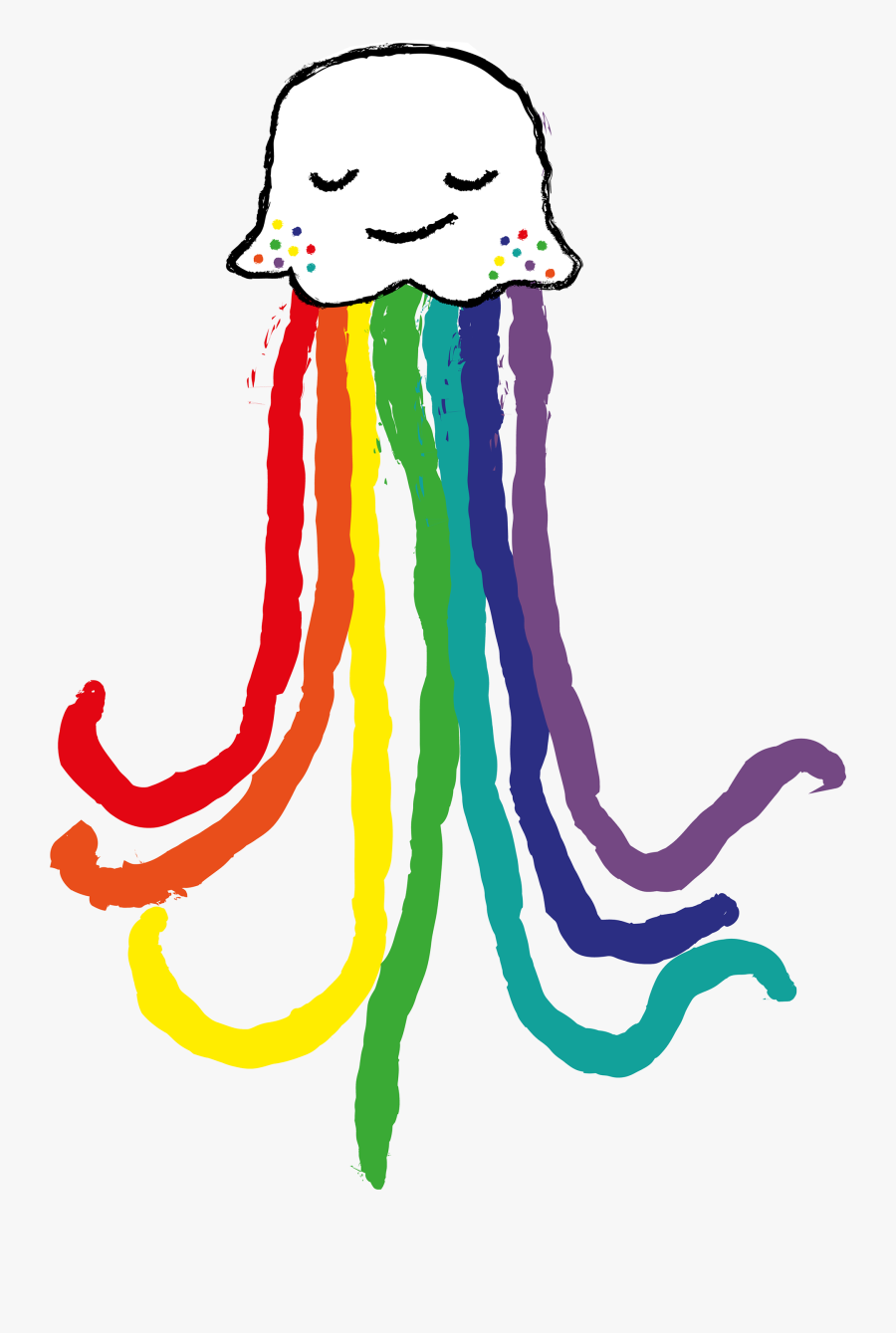 Rainbow Jelly Fish - T-shirt, Transparent Clipart