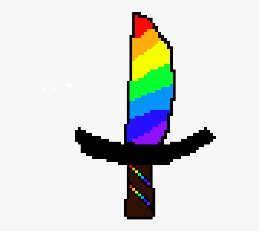 Pixel Art Sword Rainbow, Transparent Clipart