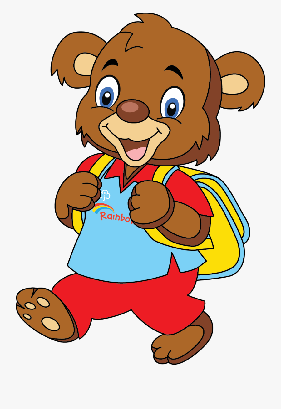 Cartoon Bear With Backpack, Transparent Clipart