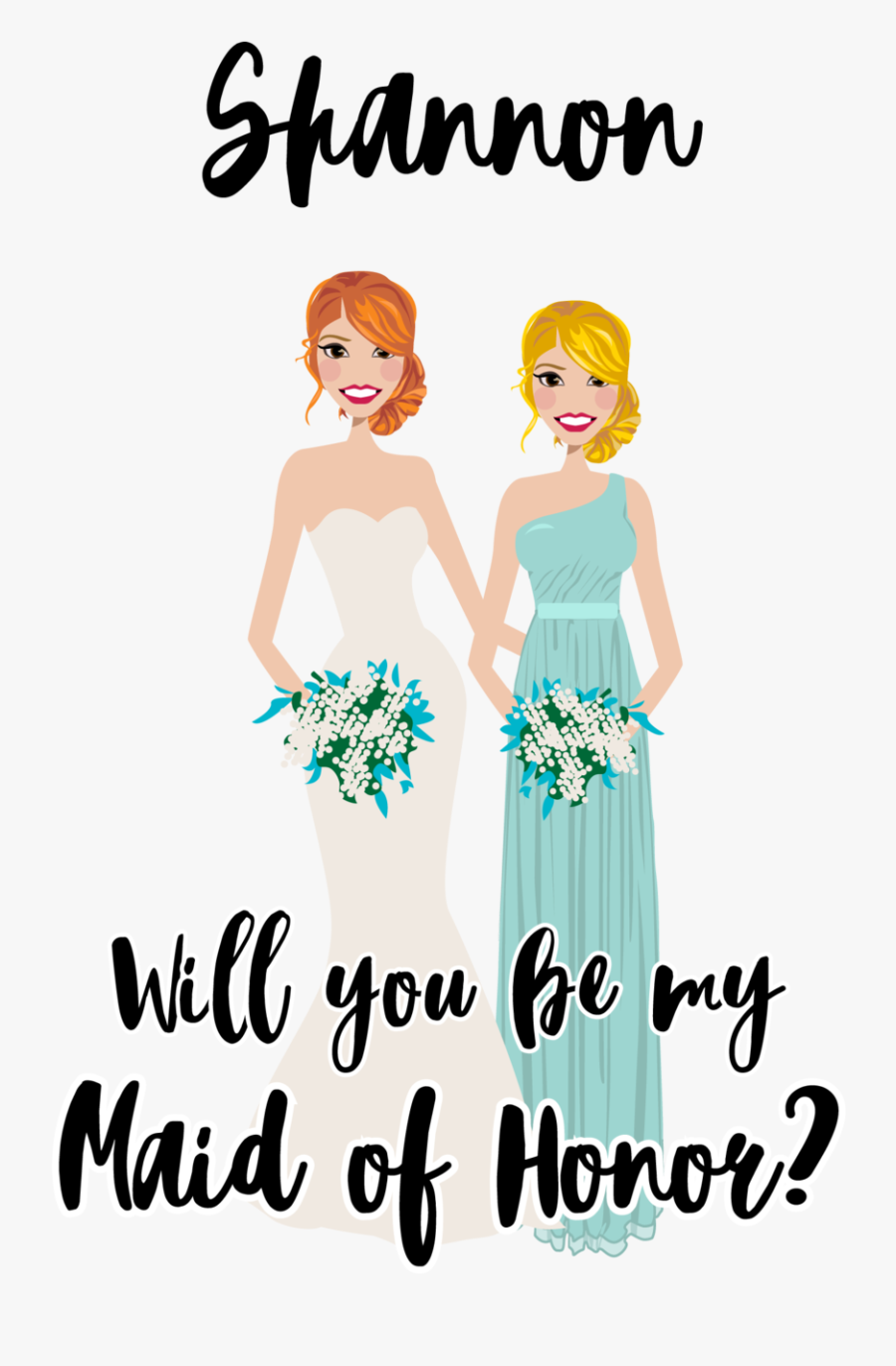 Allisonmelson Maidofhonor-01 - Illustration, Transparent Clipart