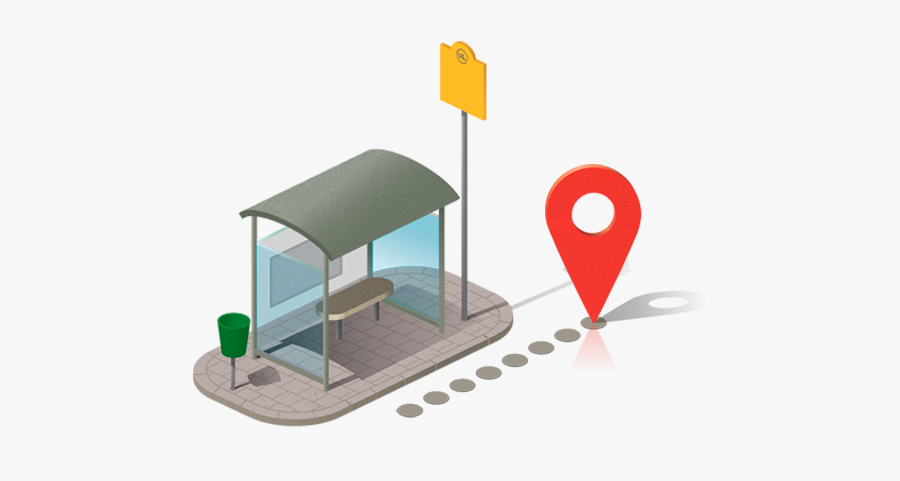 Illustration Med Hållplats Och En Röd Pilmarkering - Illustration, Transparent Clipart