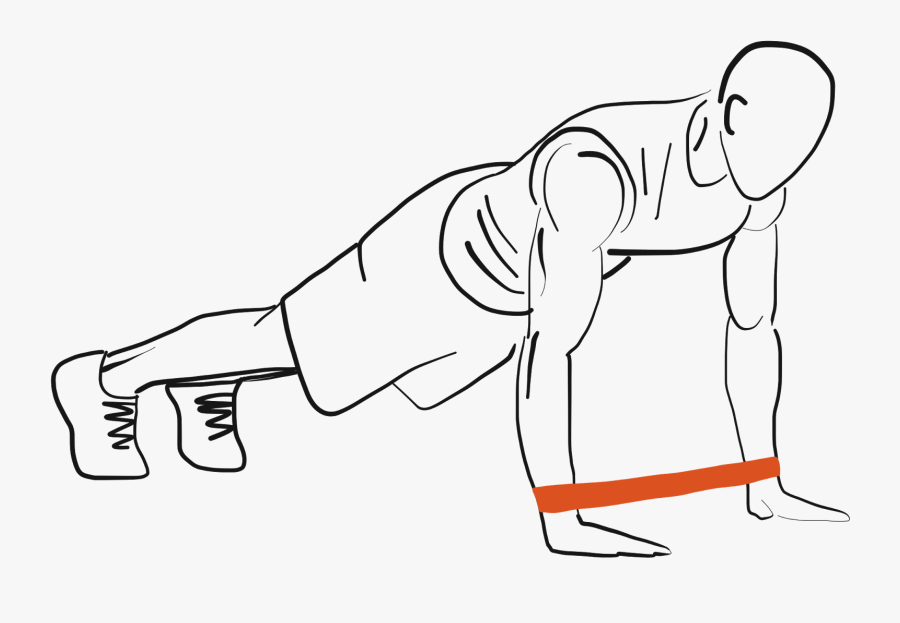 Resistance Mini Band Exercise - Press Up, Transparent Clipart