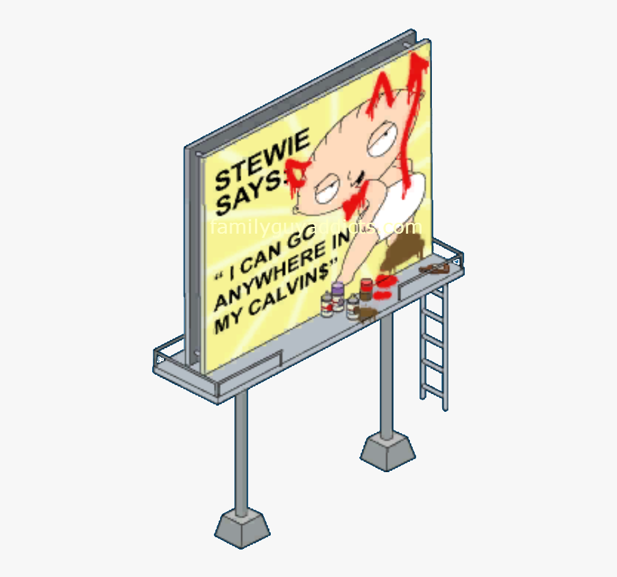 Defaced Stewie Billboard - Cartoon, Transparent Clipart
