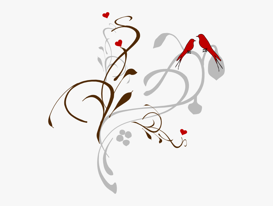 Birds On A Branch Svg Clip Arts - Borders For Wedding Transparent, Transparent Clipart