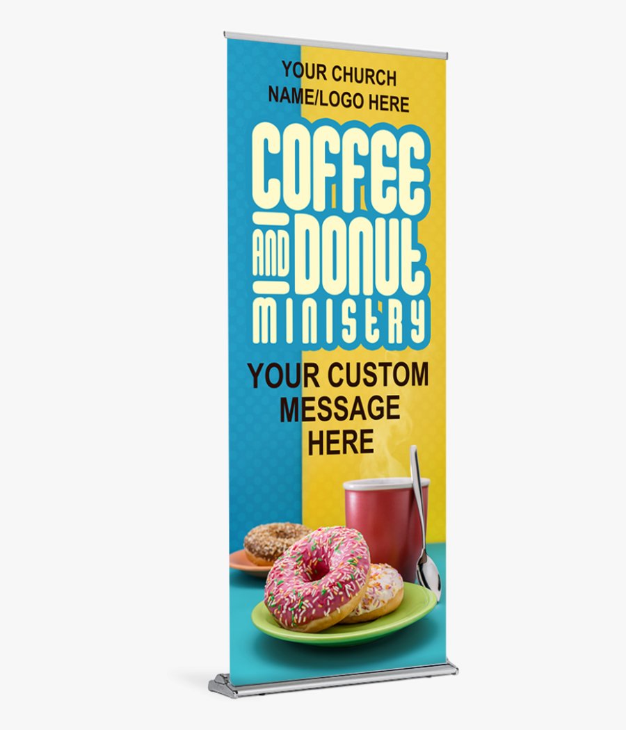 Coffee & Donuts Ministry Custom Banner Customizable - Breakfast Cereal, Transparent Clipart