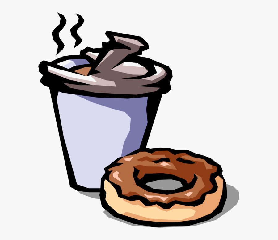 Vector Illustration Of Morning Cup Of Coffee And Chocolate - Coffee And Donuts, Transparent Clipart
