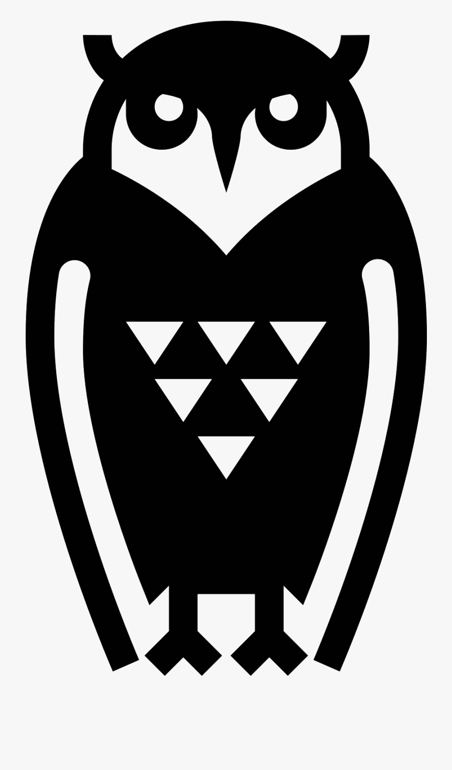 Transparent Owl Clipart Black And White - Black Transparent Owl Icon, Transparent Clipart