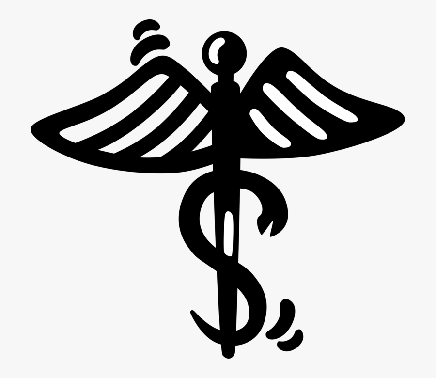 Vector Illustration Of Caduceus Staff Entwined By Two, Transparent Clipart