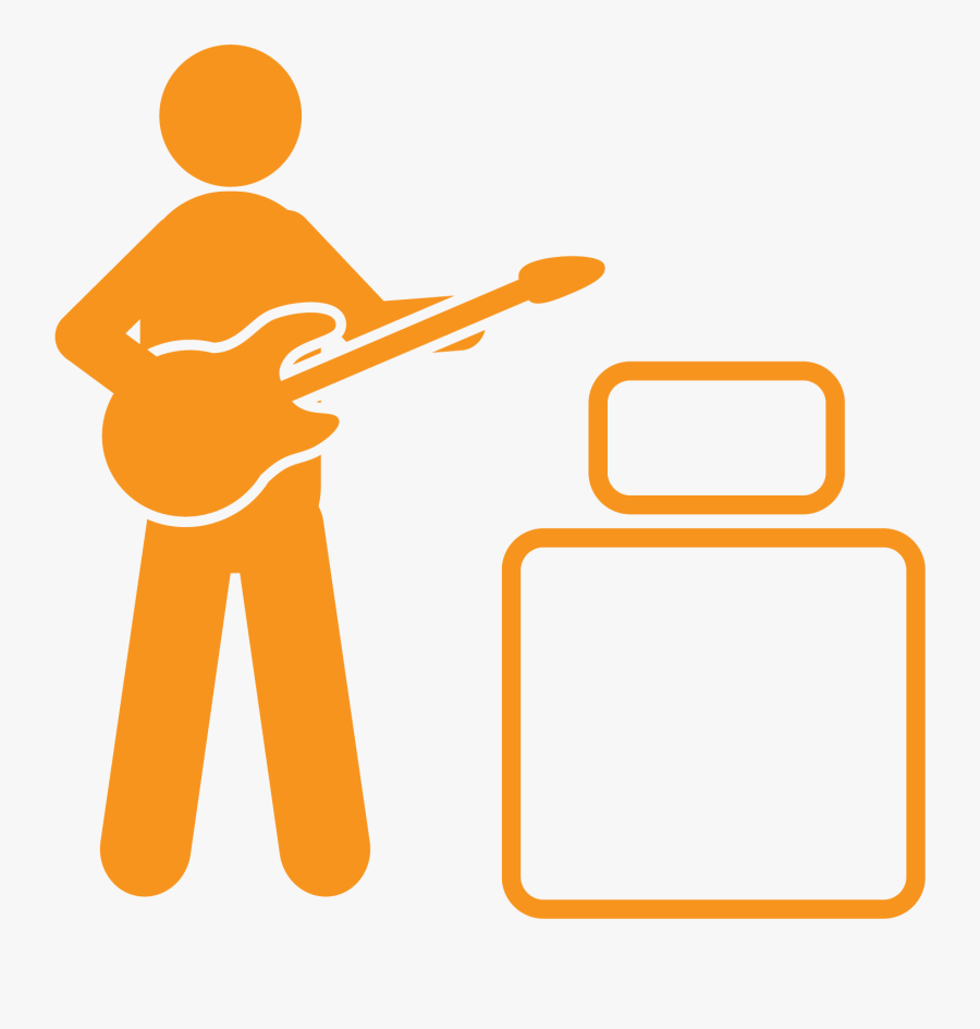 Acoustic Clipart Orange Guitar - Guitarist, Transparent Clipart