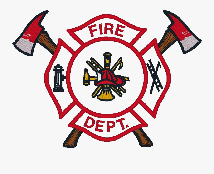 Transparent Firefighter Badge Clipart - Fire Department Logo With Axes, Transparent Clipart