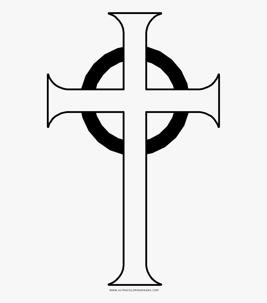 Celtic Cross Coloring Page - Illustration, Transparent Clipart