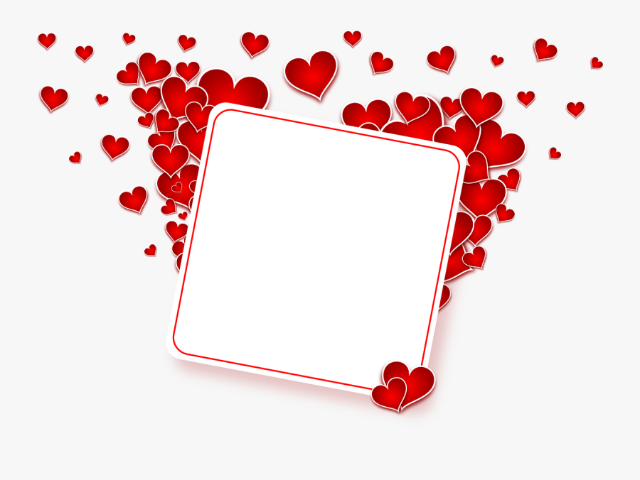 Postcard Banner Signboard Free Picture - Heart Photo Frame Png, Transparent Clipart