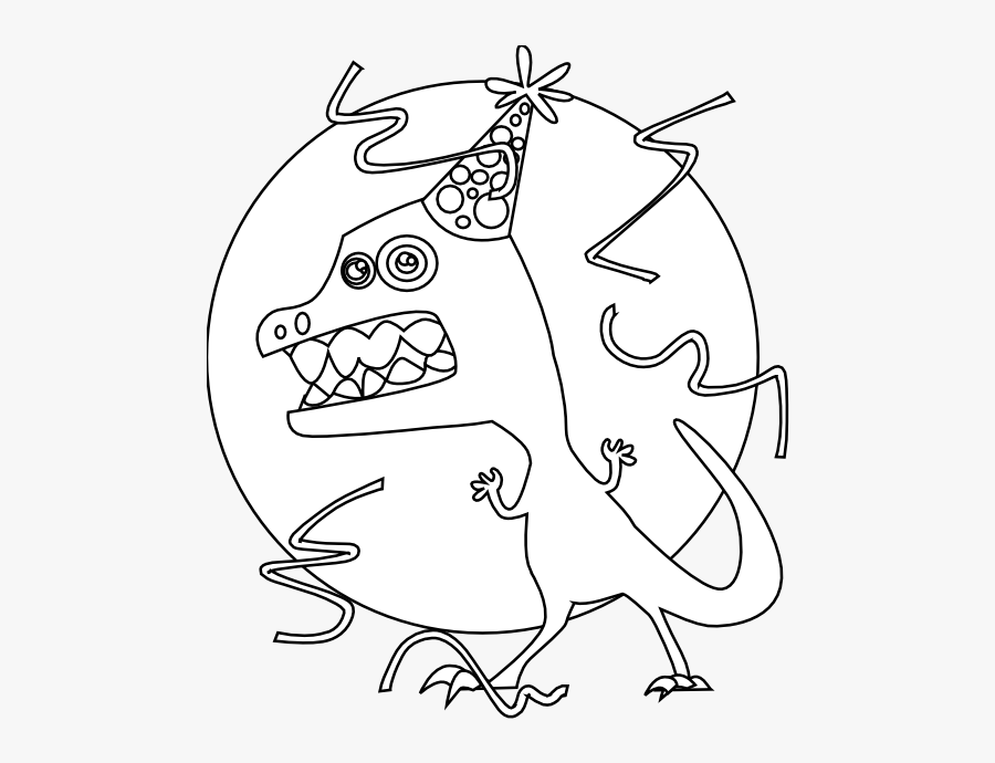 Party Animal Black White Line Kablam 555px - Illustration, Transparent Clipart