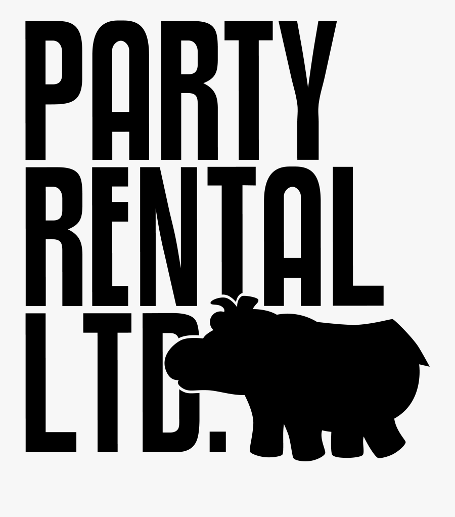 Black Monochrome Stacked Party Rental Ltd - Livestock, Transparent Clipart