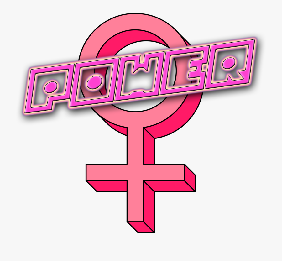 Image Of Girl Power Sticker - Cross, Transparent Clipart