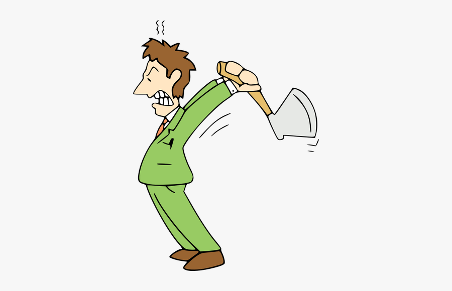 Angry Man With Ax - Cartoon Guy With An Axe, Transparent Clipart
