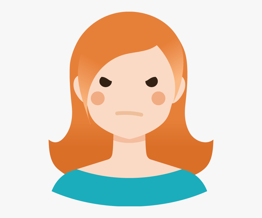 A Young Person Looking Angry, Transparent Clipart