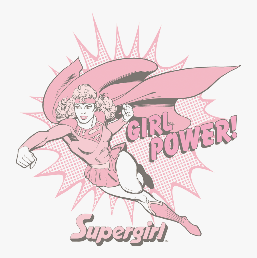 Vintage Comic Super Girl, Transparent Clipart